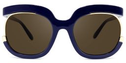 Darice Round Dark-Blue Sunglasses0