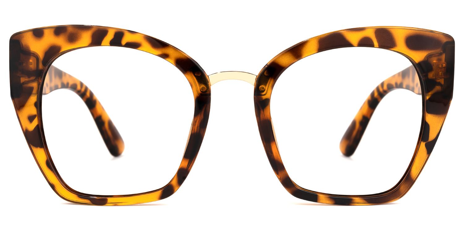 Denis Cat Eye Yellow-Tortoise Frame Glasses | ZEELOOL UK0