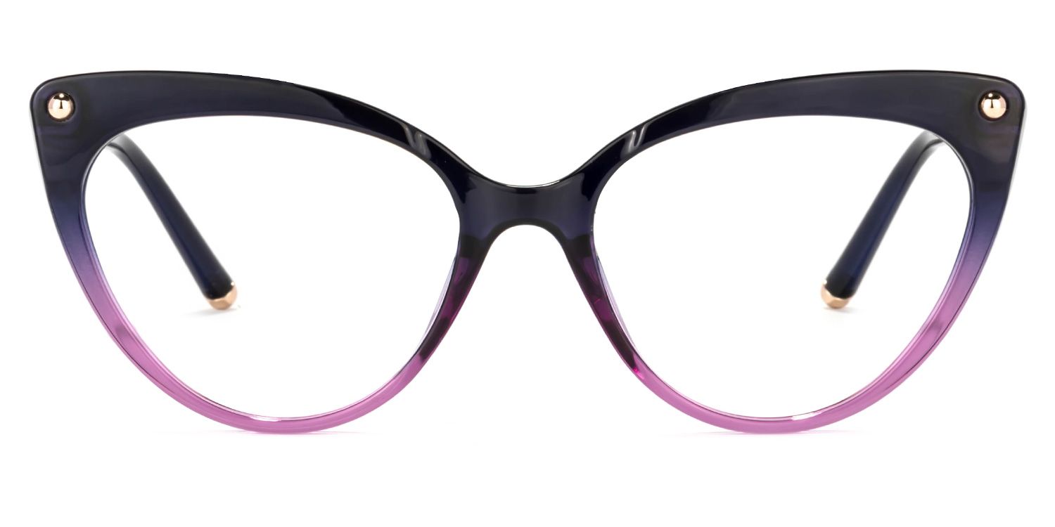 Alivia Cat Eye Purple Gradient Frame Glasses | ZEELOOL UK0