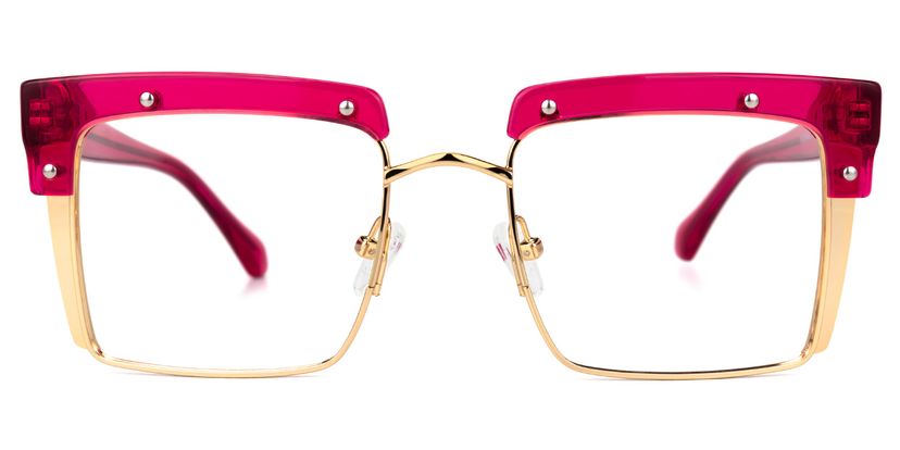 Kiana Bright-Pink Square Glasses