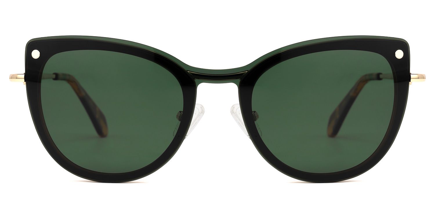 Paulette Clip-on Green Glasses | ZEELOOL UK0