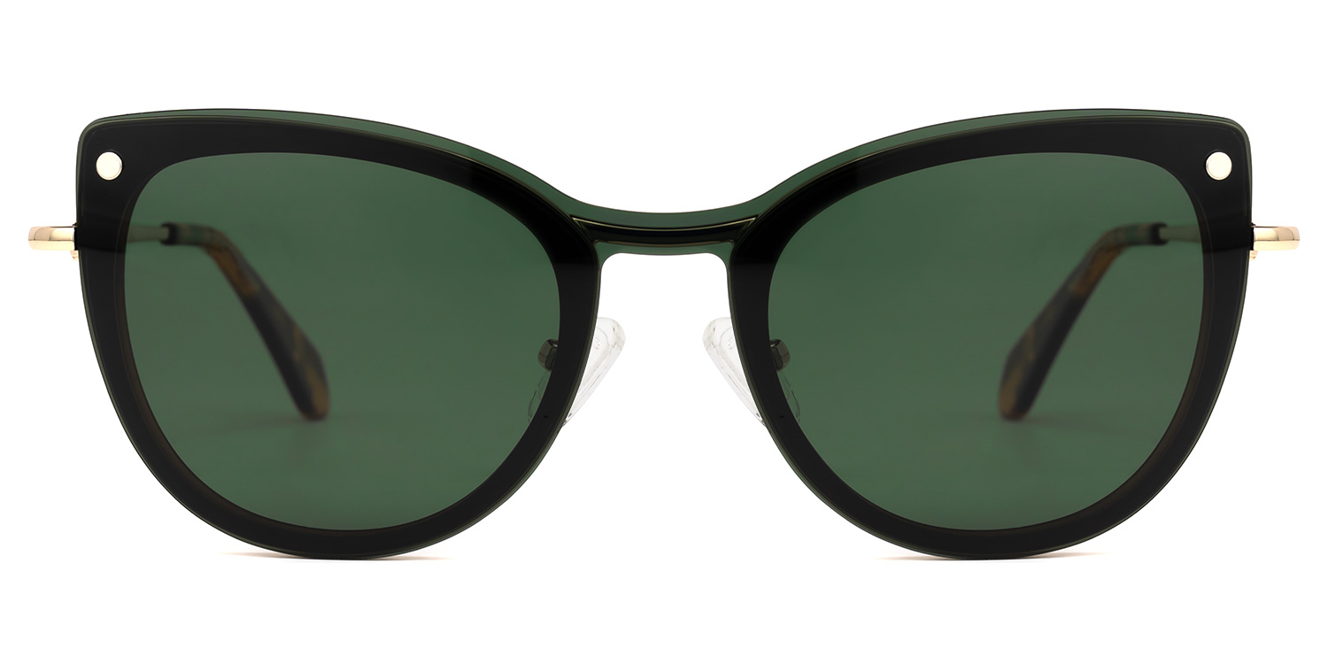 Paulette Clip-on Green Glasses | ZEELOOL UK0