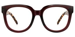 Harrell Square Dark-Red Glasses0