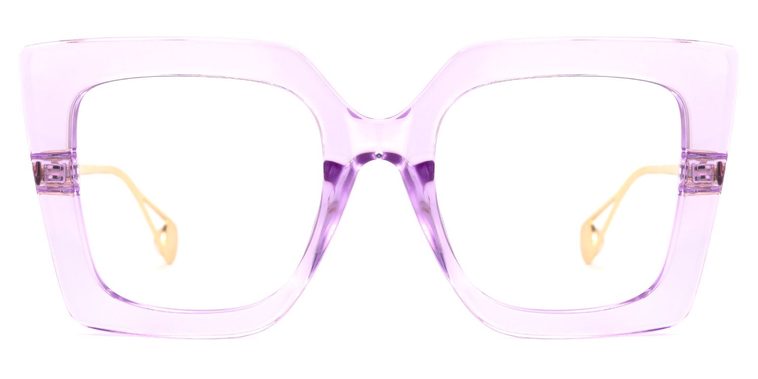 Qatar Square Light-Purple Glasses | Zeelool Glasses0