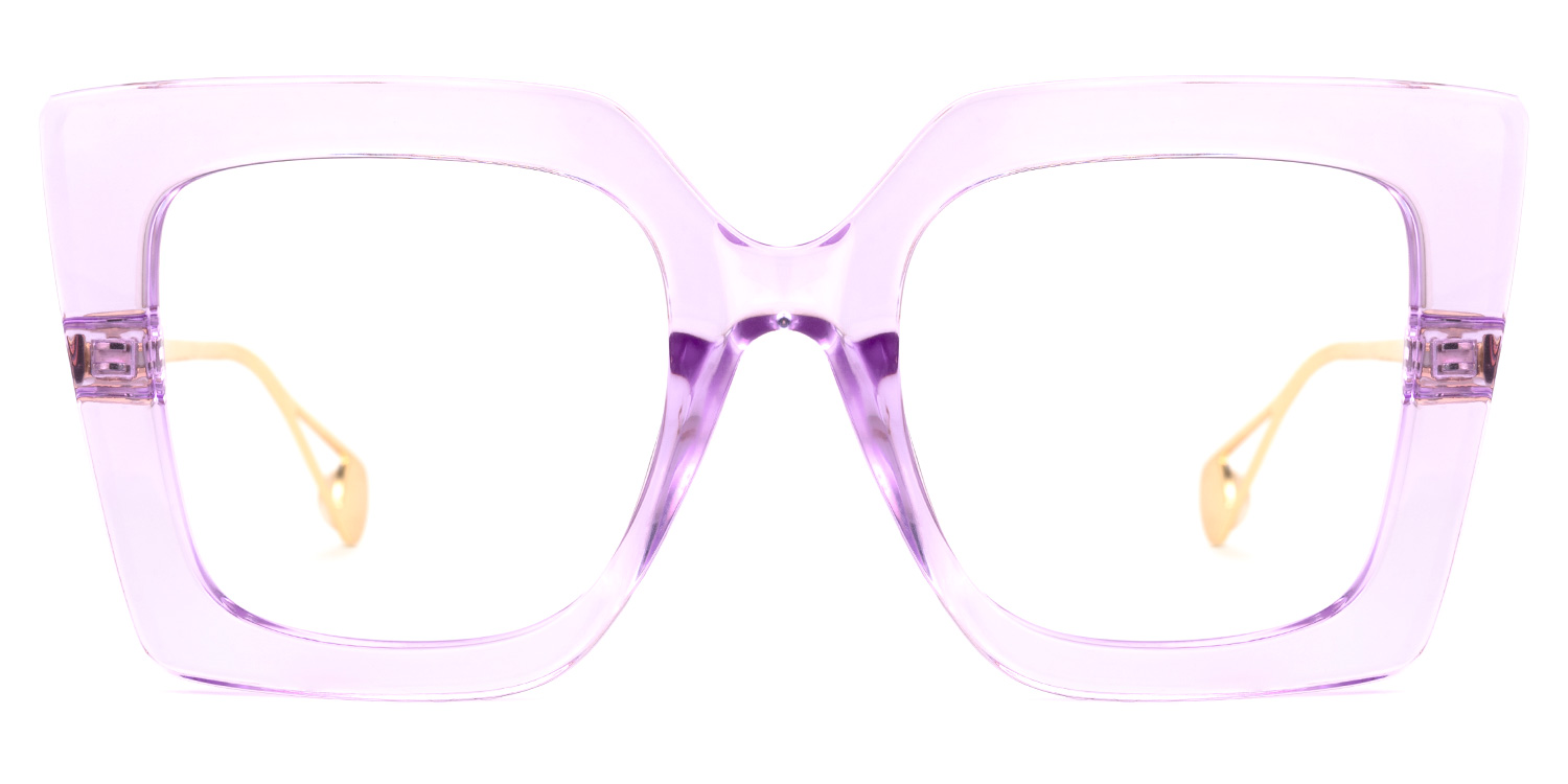 Qatar Square Light-Purple Glasses | Zeelool Glasses0