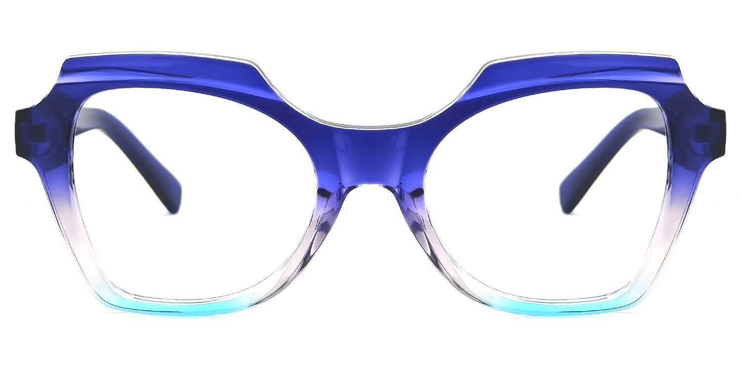 Caamir Geometric Blue Glasses | ZEELOOL UK0