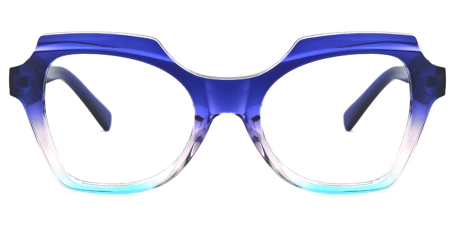 Caamir Geometric Blue Glasses | ZEELOOL UK0