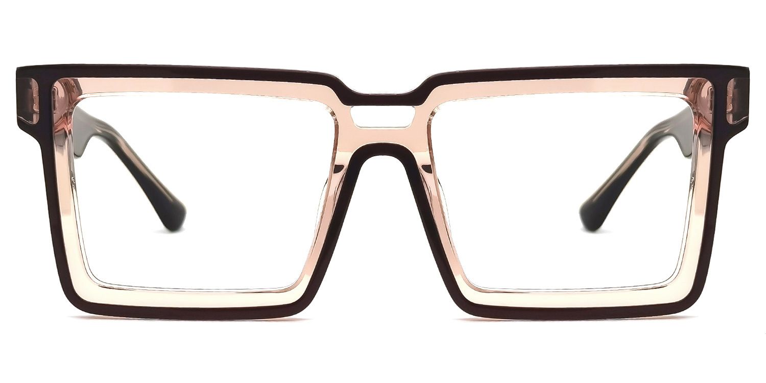 Cyberpunk Style Milian Brown-Black Frame Eyeglasses0