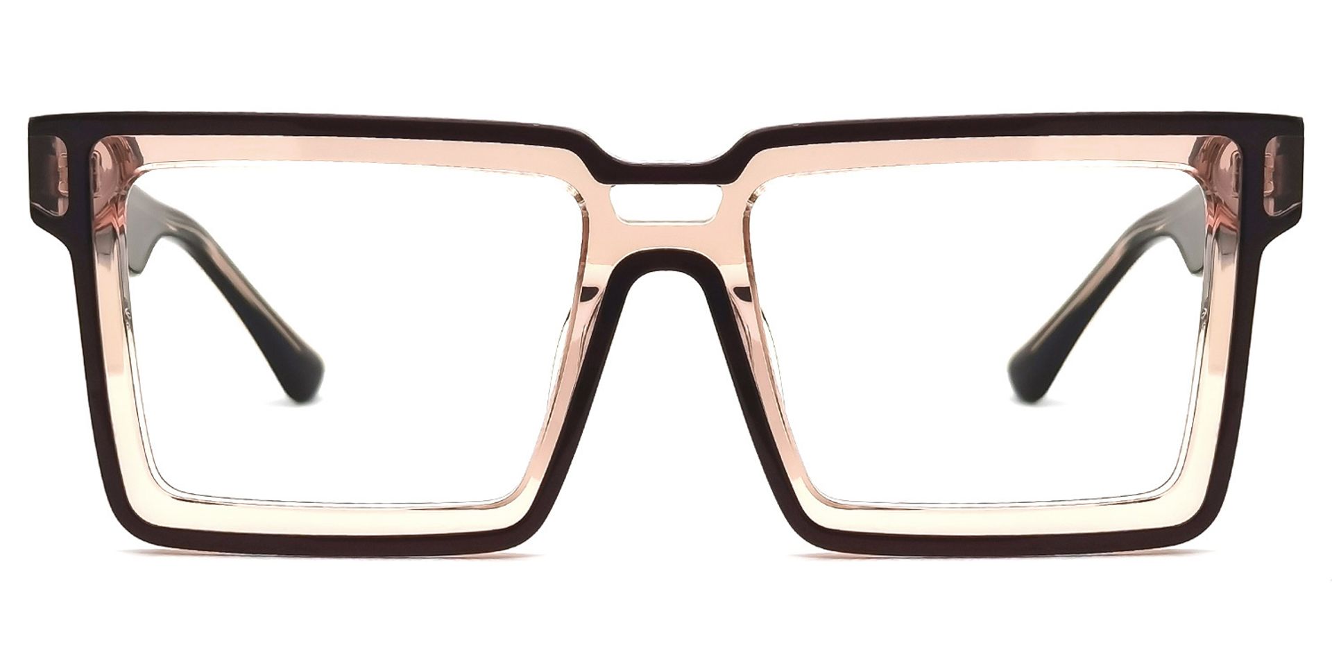 Cyberpunk Style Milian Brown-Black Frame Eyeglasses0