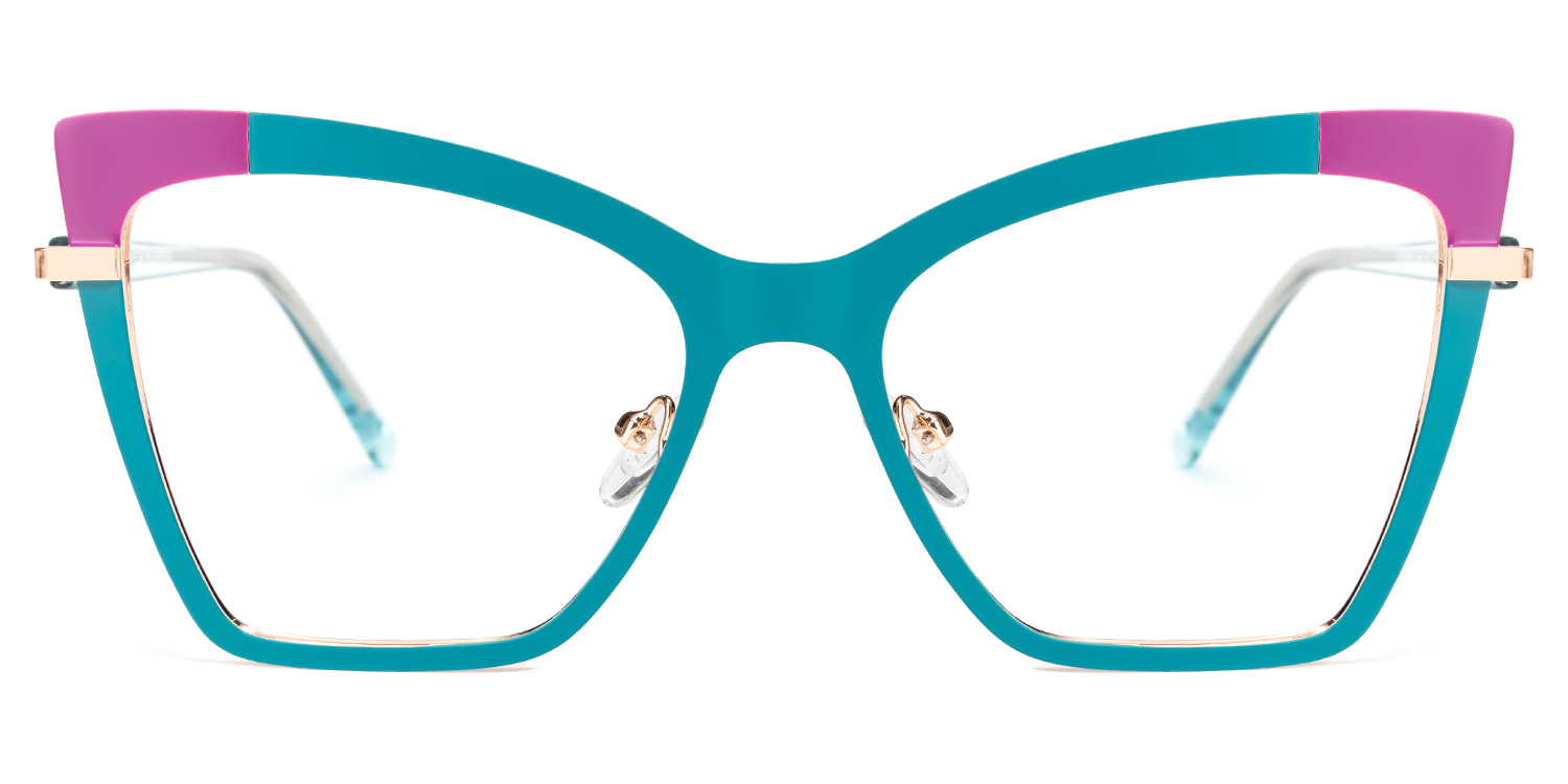 Poulson Cateye Teal Glasses | ZEELOOL UK0