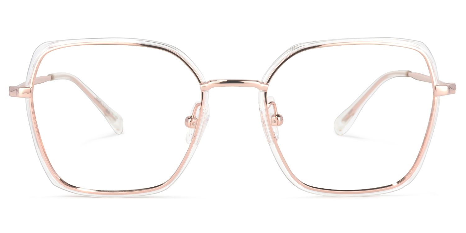 Natalee Square Rose-Gold Glasses | ZEELOOL UK0