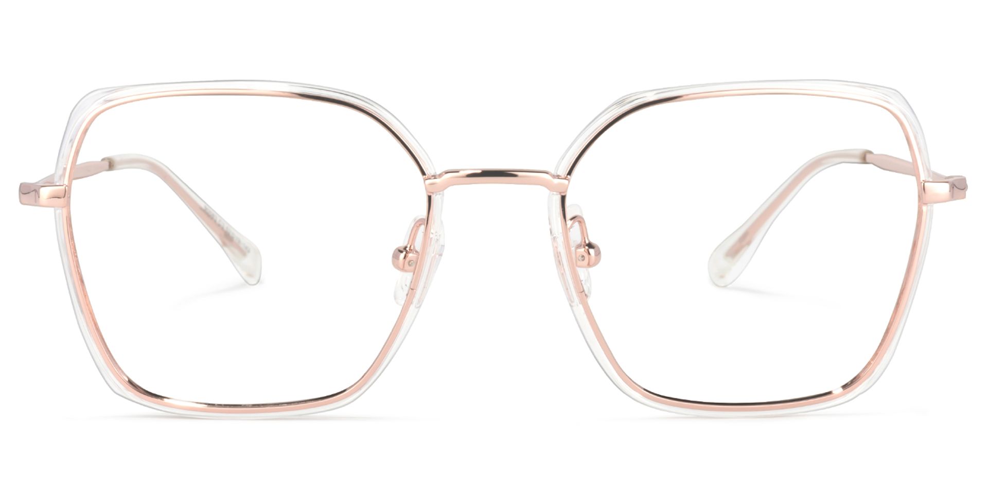 Natalee Square Rose-Gold Glasses | ZEELOOL UK0