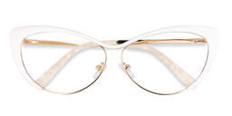 Ellen Cateye White Glasses1