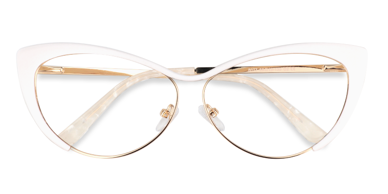 Ellen Cateye White Glasses1