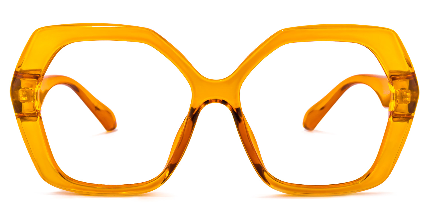 Piper Geometric Earthy-Yellow Glasses | ZEELOOL UK0