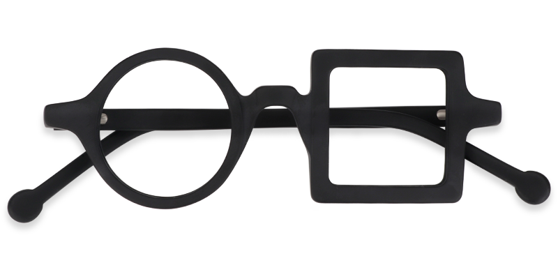 Paola Asymmetric Black Frame Eyeglasses1