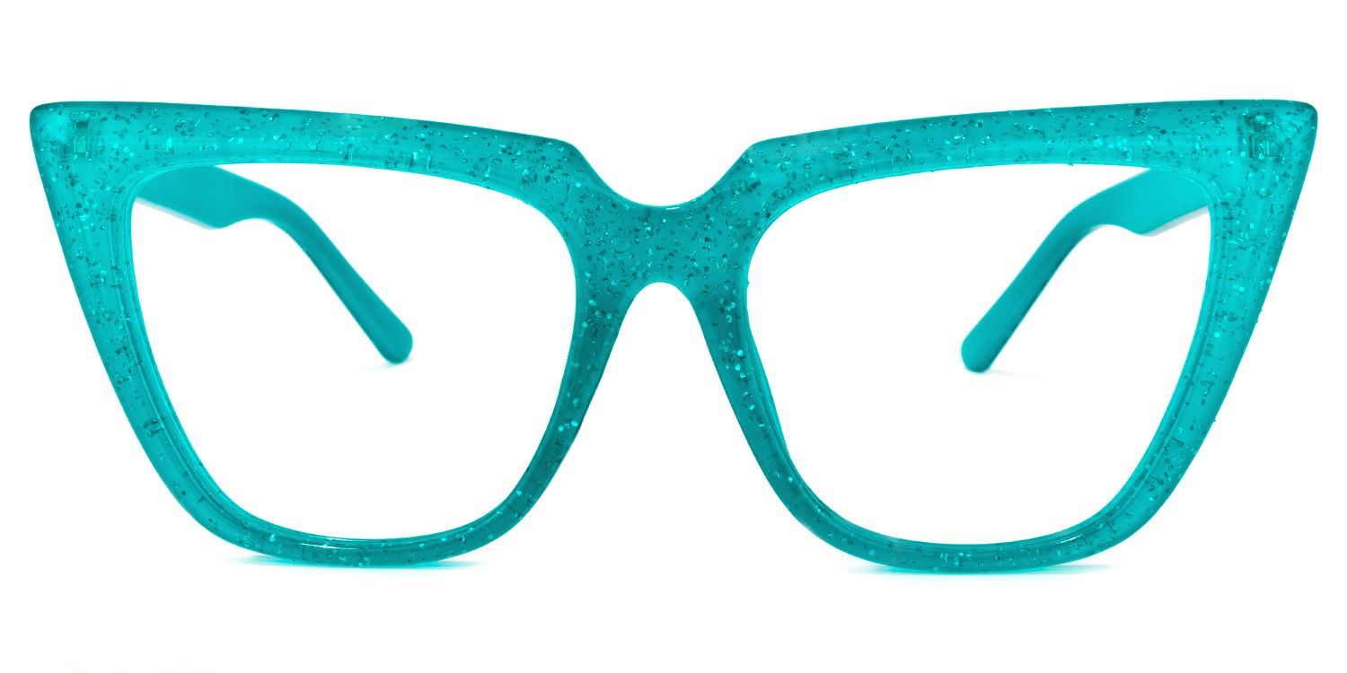 Phillip Cateye Peacock-Green Glasses | ZEELOOL UK0