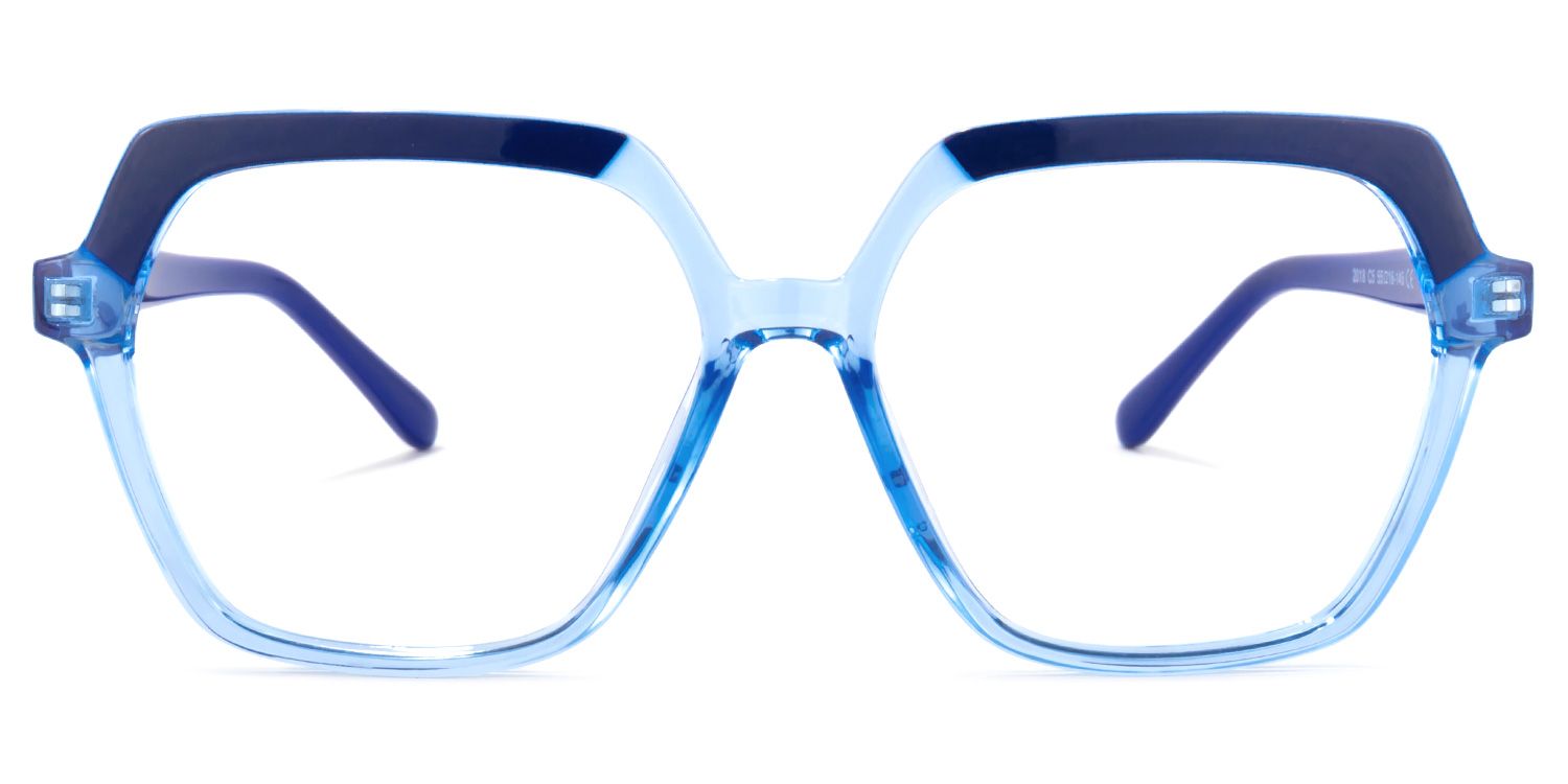 Norah Geometric Light-Blue Glasses | ZEELOOL UK0