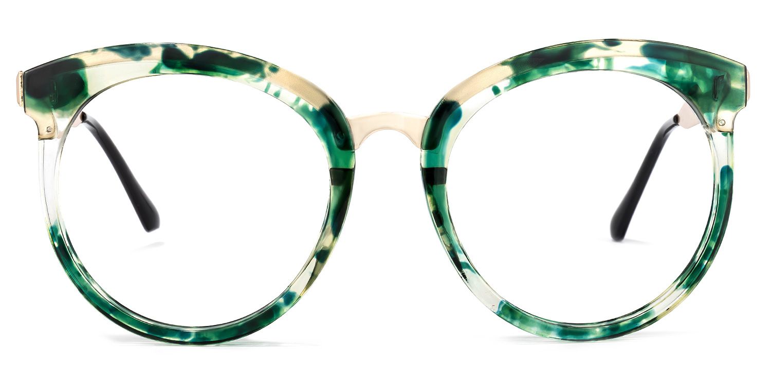 Penny Round Green-Floral Glasses | ZEELOOL UK0