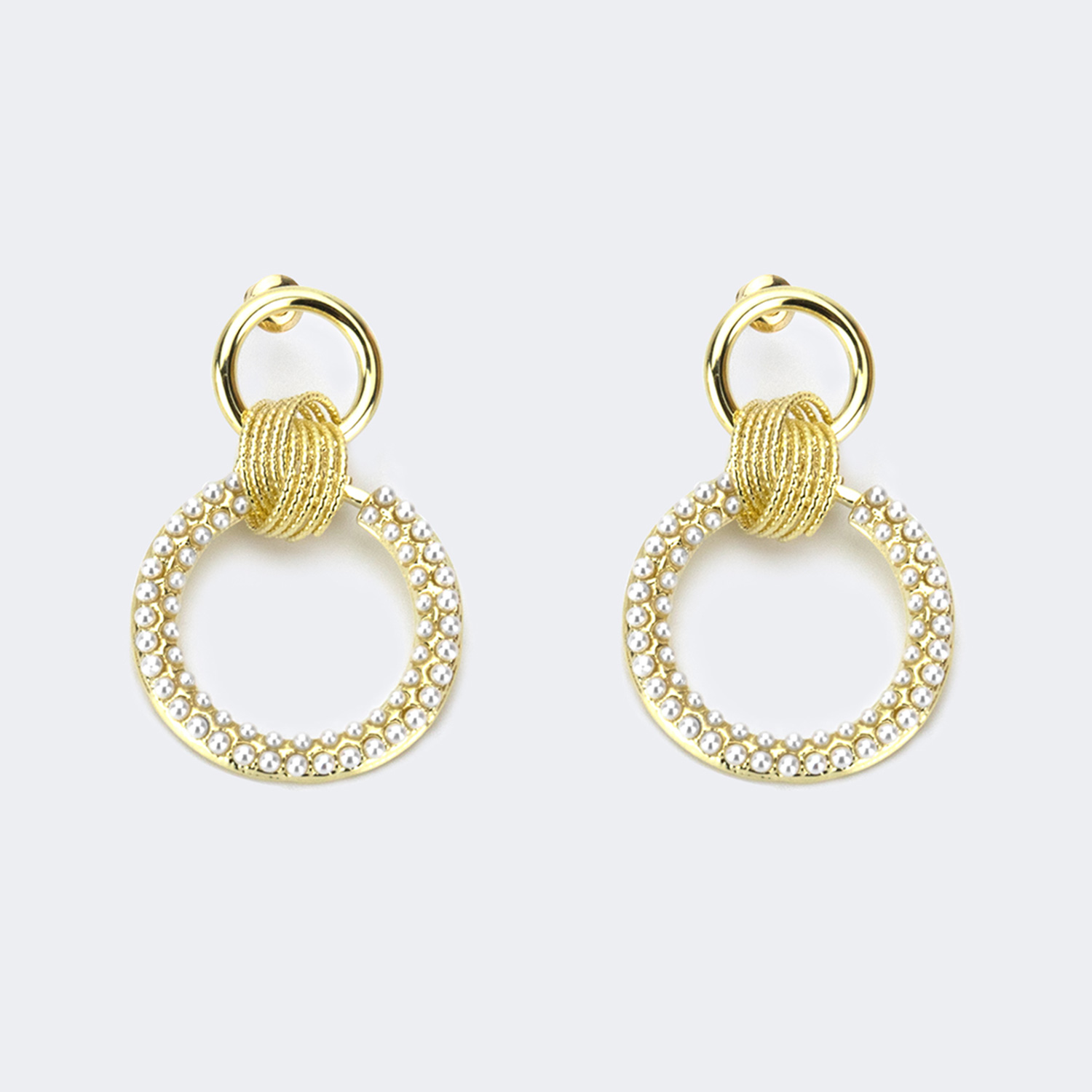 Stylish Round Shape Pearl-Decorated Earrings | ZEELOOL UK1