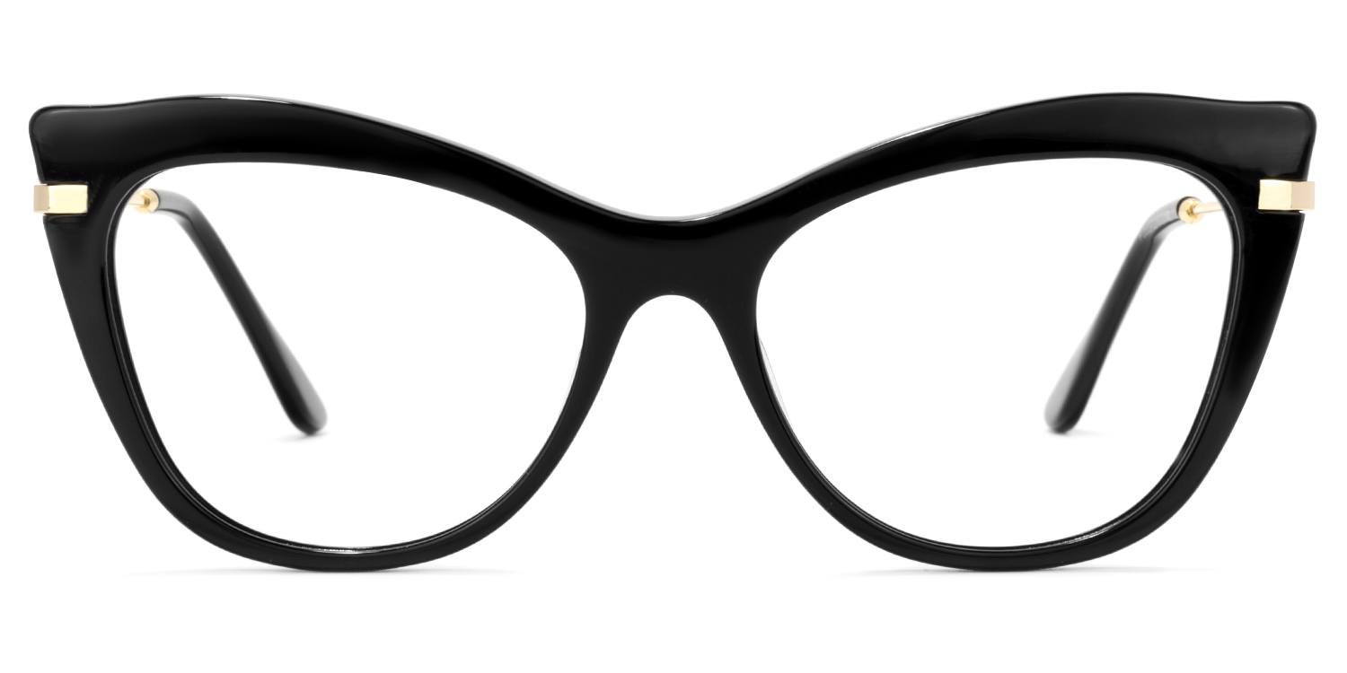 Indira Cat Eye Black Glasses | ZEELOOL UK0