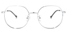 Qusay Silver Round Glasses0