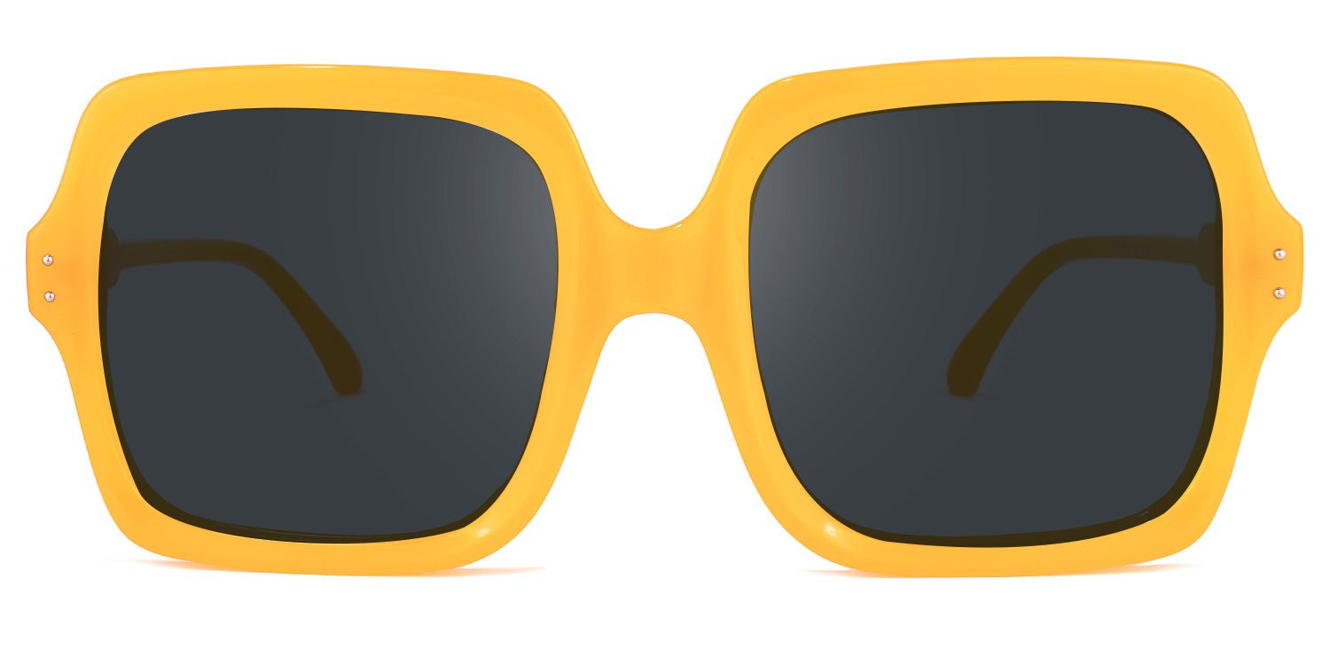 Ronnie Square Yellow Sunglasses | ZEELOOL UK0