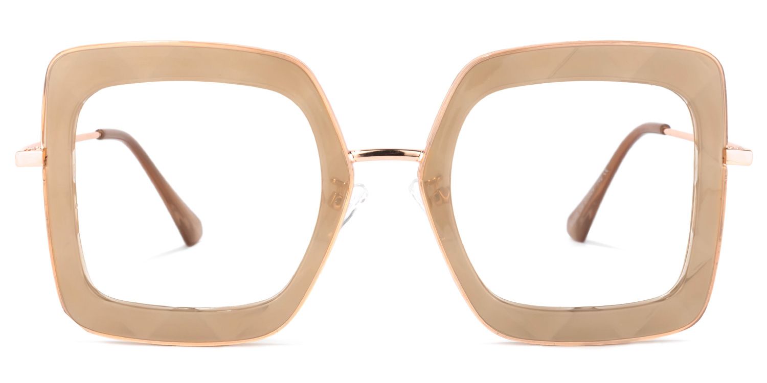 Tucker Square Beige Glasses | ZEELOOL UK0