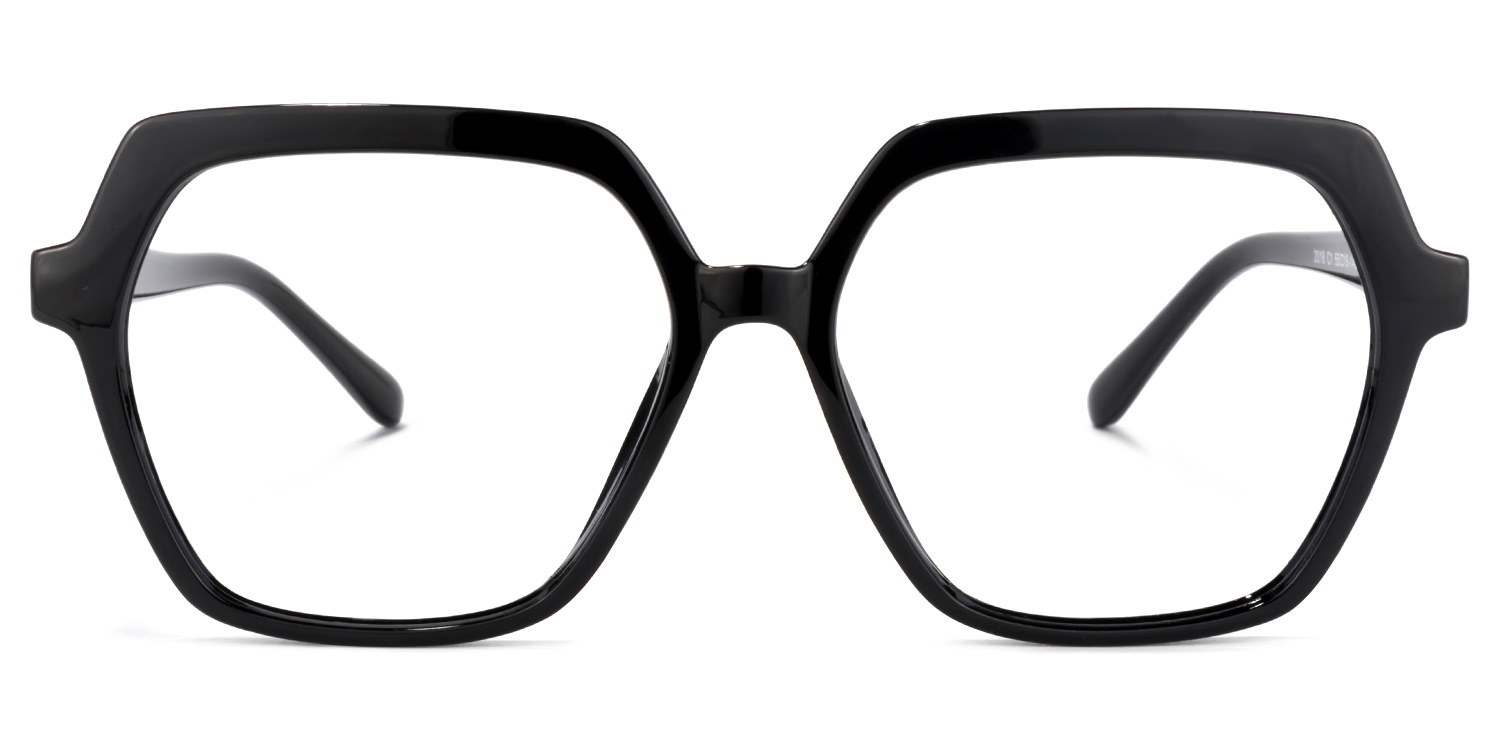 Norah Geometric Black Glasses | ZEELOOL UK0