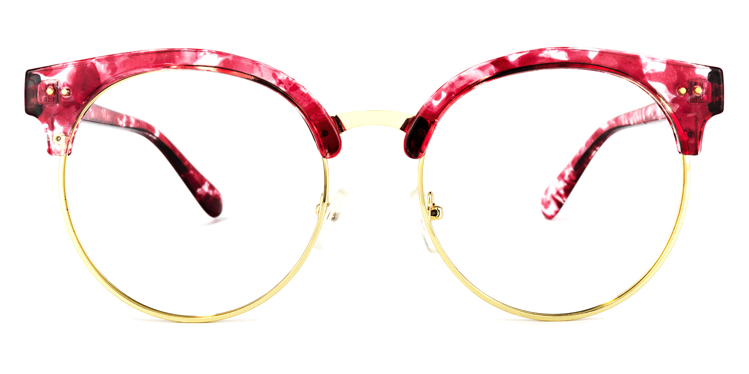 Tatiana Browline Red-Floral Glasses0