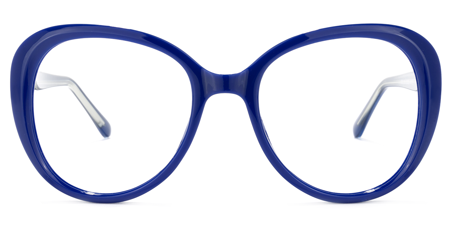 Elena Round Blue Glasses | ZEELOOL UK0