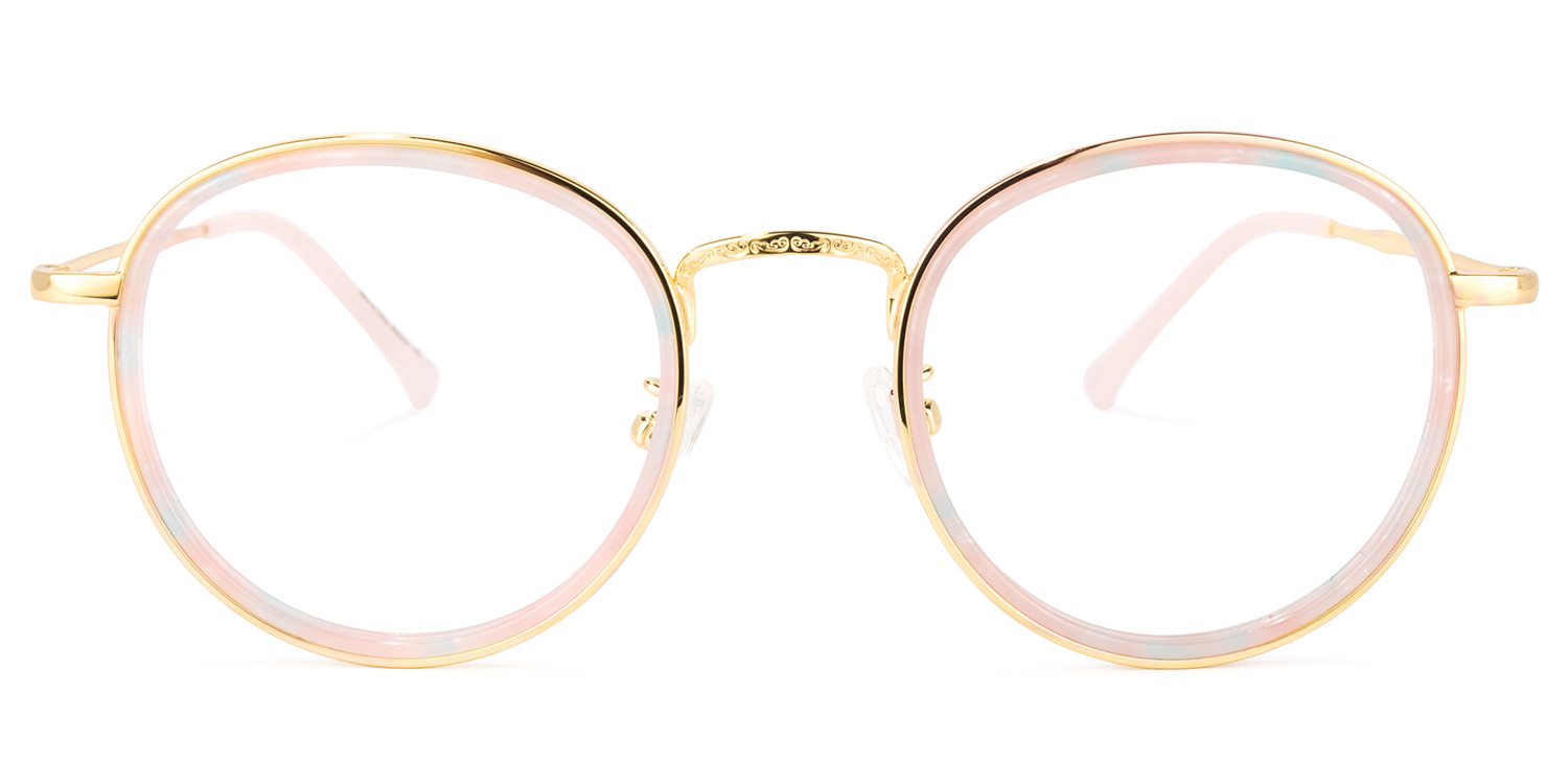 Yahya Round Gold-Pink Glasses | ZEELOOL UK0