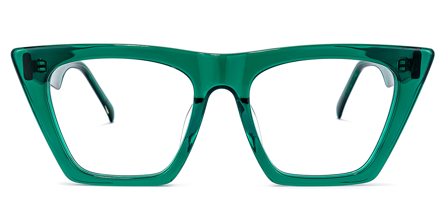 Cecile Cat Eye Green Glasses | ZEELOOL UK0