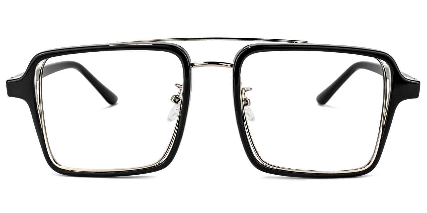 Aviator Black-Silver Glasses | ZEELOOL UK0
