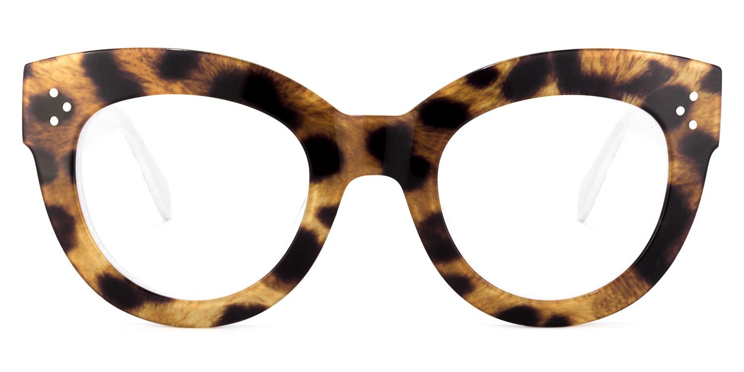 Torres Cat-eye Brown-Leopard Frame Glasses | ZEELOOL UK0