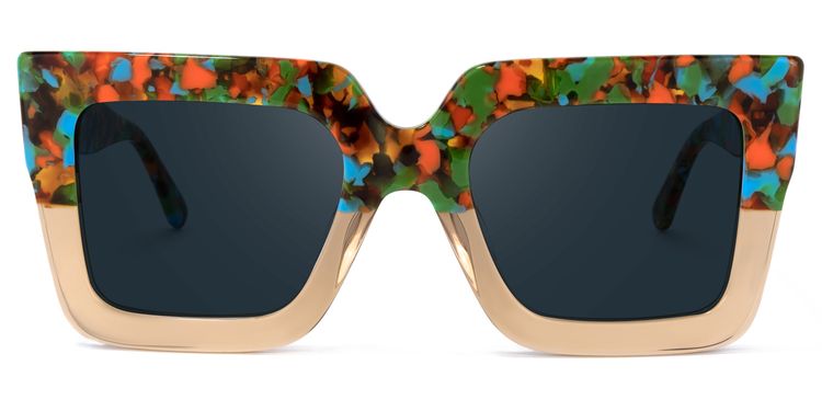 Brandon Square Beige Sunglasses