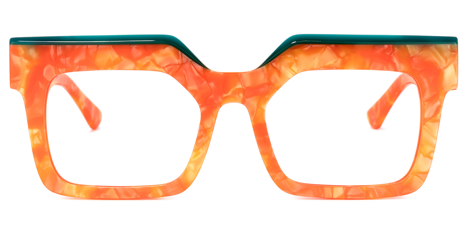 Rosado Rectangle Orange Glasses | ZEELOOL UK0