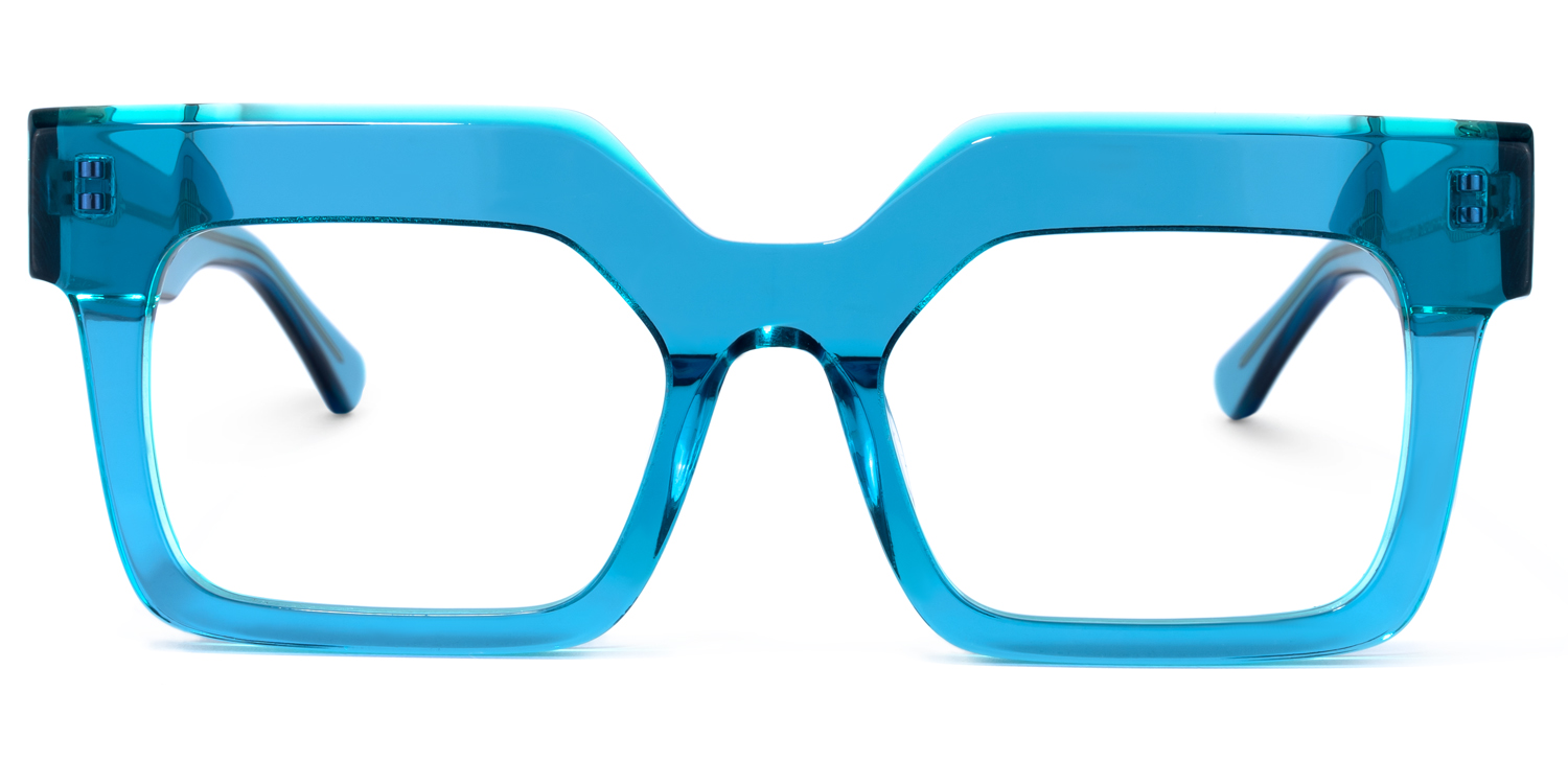 Rosado Rectangle Blue Glasses | ZEELOOL UK0