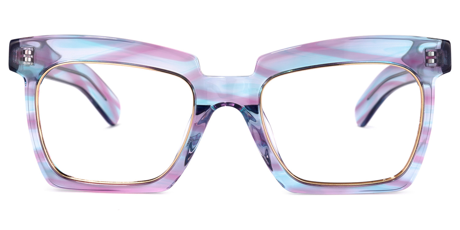 Corrales Square Purple-Blue Glasses | ZEELOOL UK0