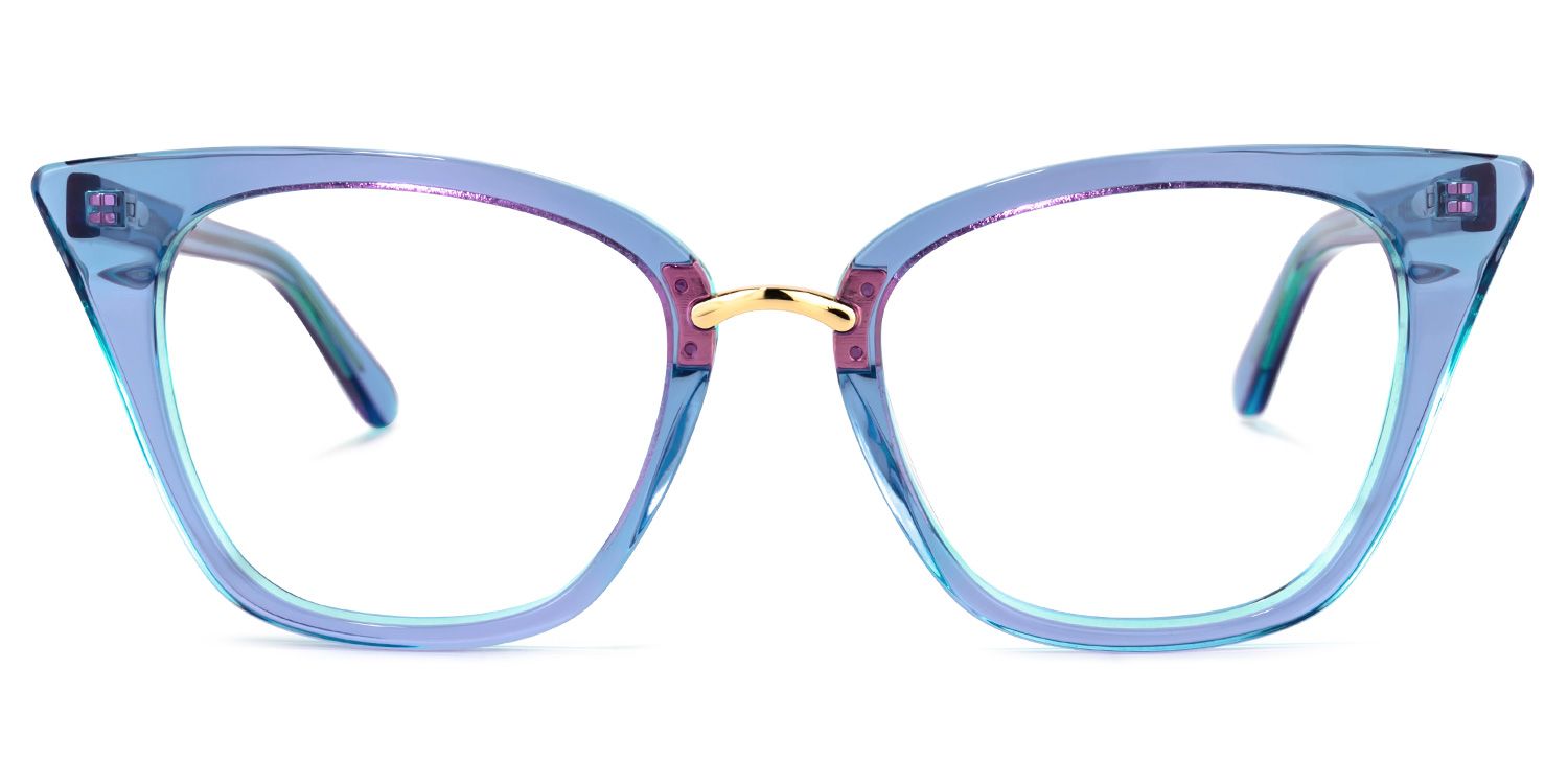 Martha Cat Eye Light-Blue Glasses | ZEELOOL UK0