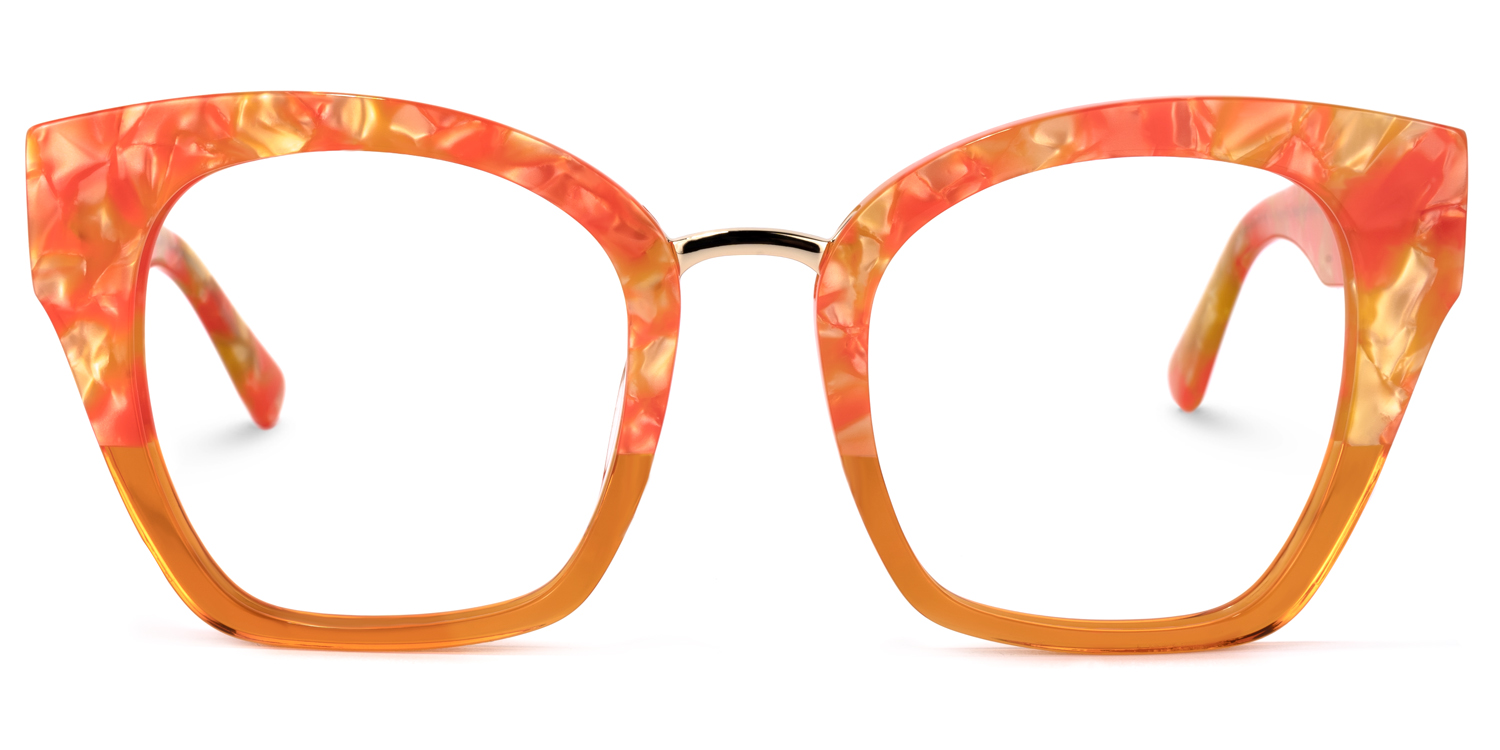 Denis Cat Eye Orange Glasses | ZEELOOL UK0