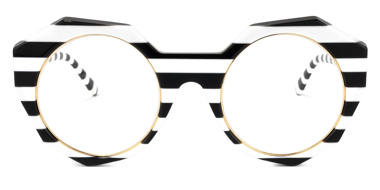 Bogar Geometric Black-White Glasses | ZEELOOL UK0