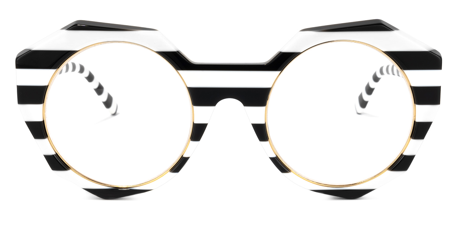 Bogar Geometric Black-White Glasses | ZEELOOL UK0