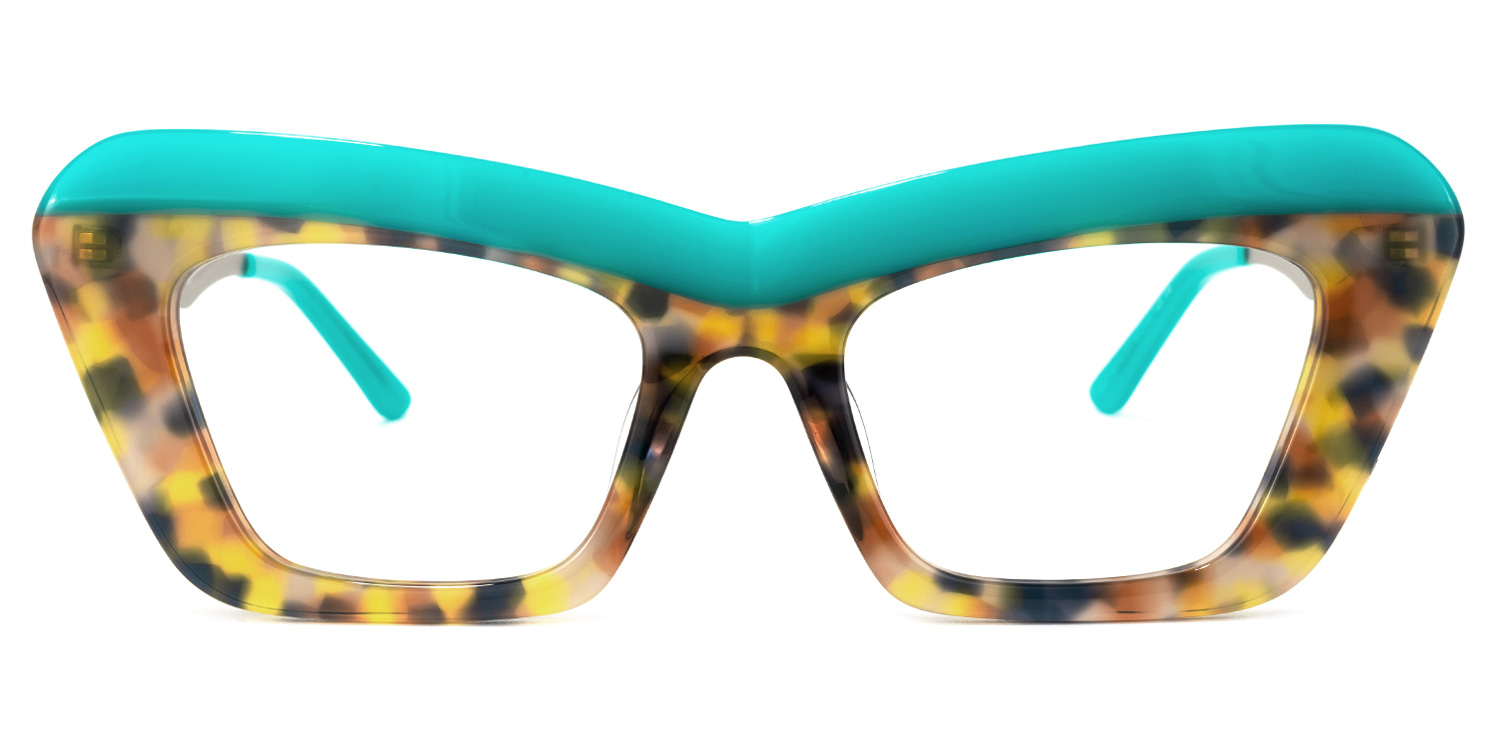 Notes Cateye Turquoise Glasses | ZEELOOL UK0