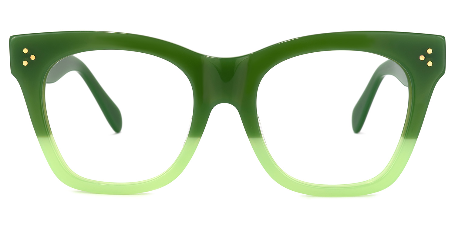 Tandy Rectangle Green Glasses | ZEELOOL UK0