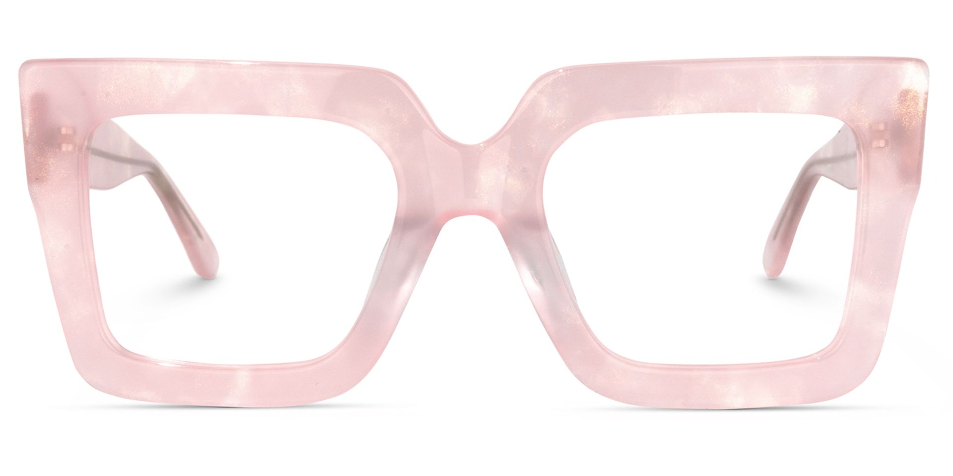 Brandon Square Pink Wide Frame Glasses | ZEELOOL UK0