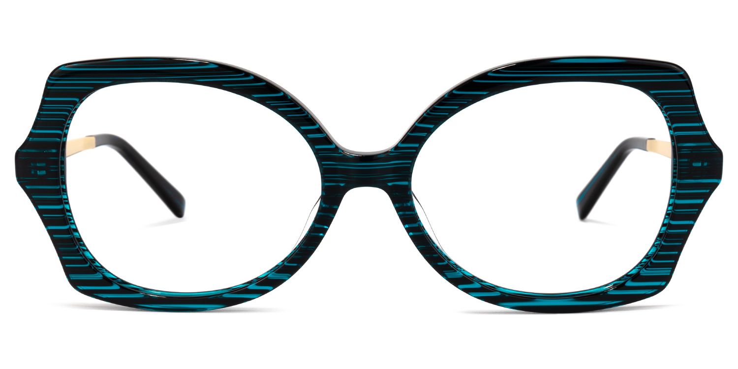 Sugarplum Geometric Blue Glasses | ZEELOOL UK0