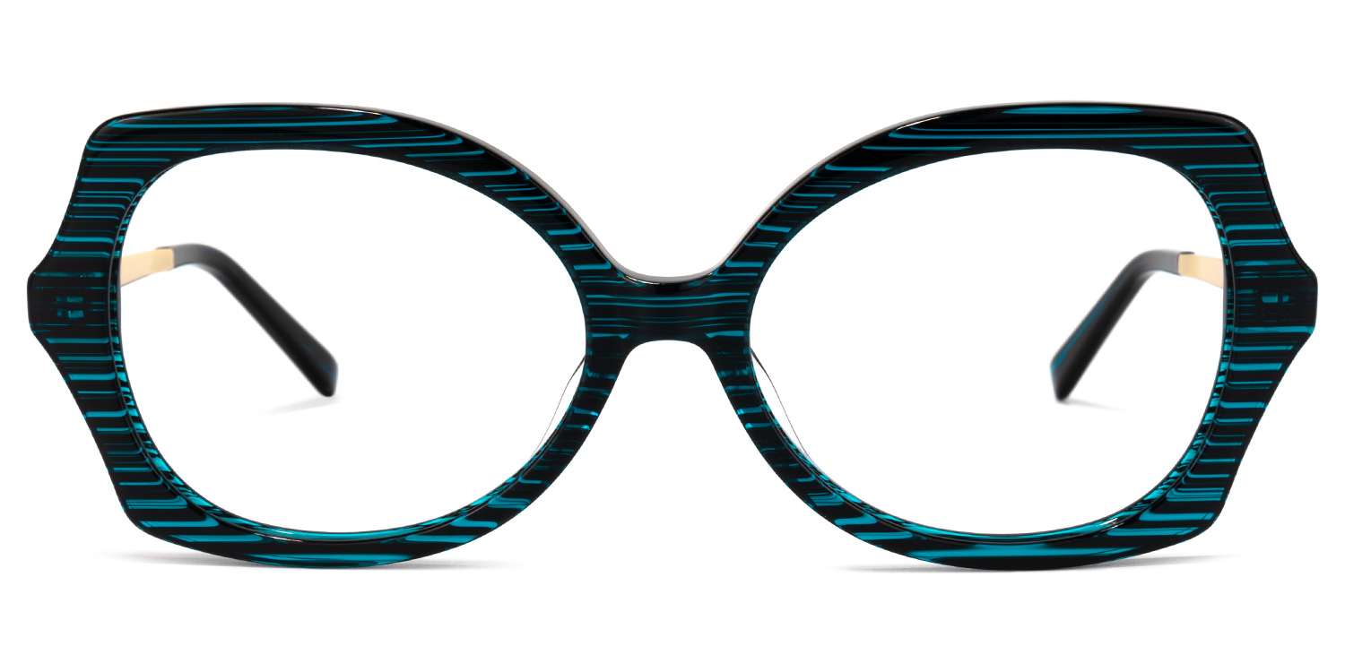 Sugarplum Geometric Blue Glasses | ZEELOOL UK0