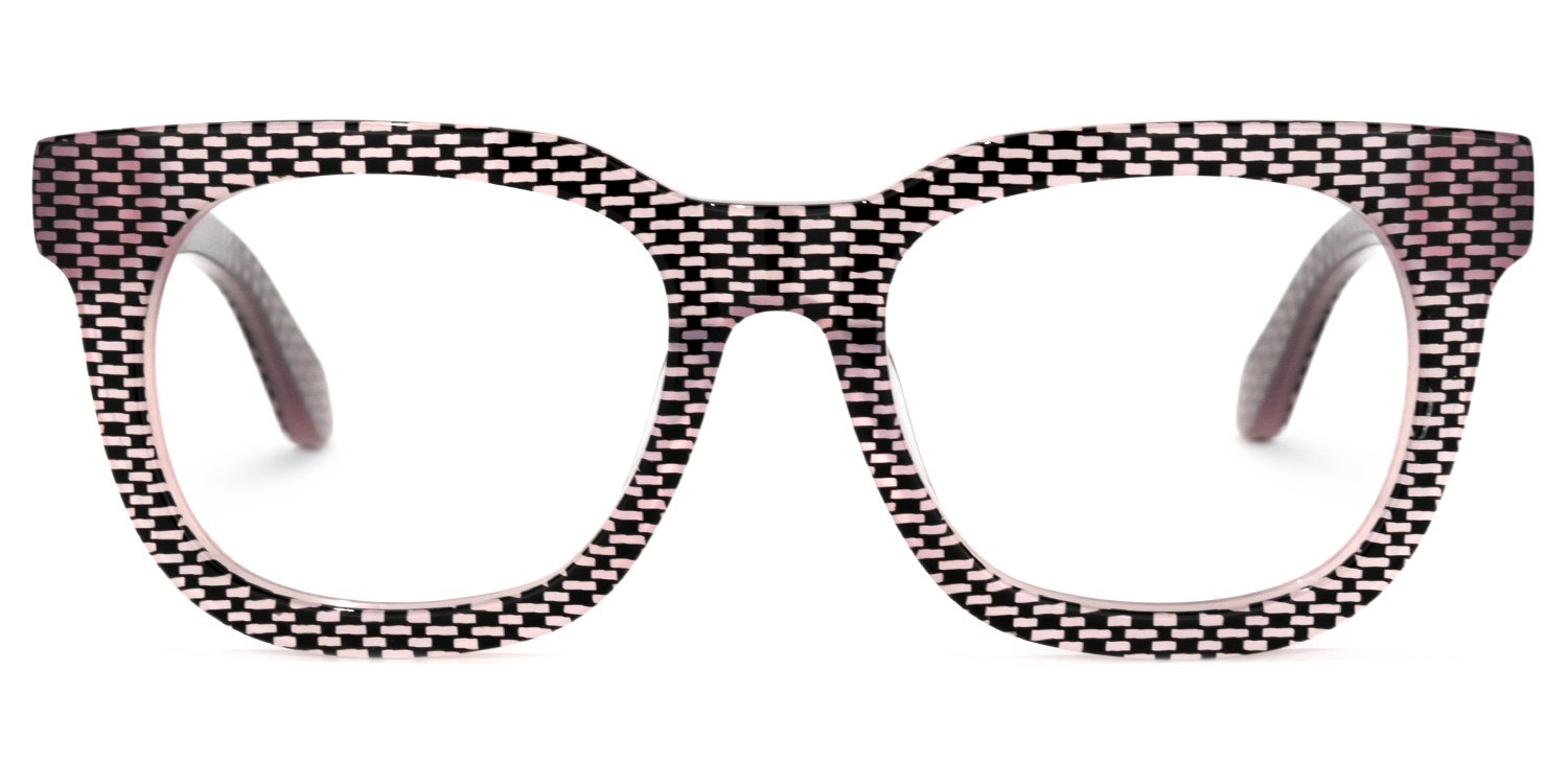 Crunch Square Black-Pink Glasses | ZEELOOL UK0