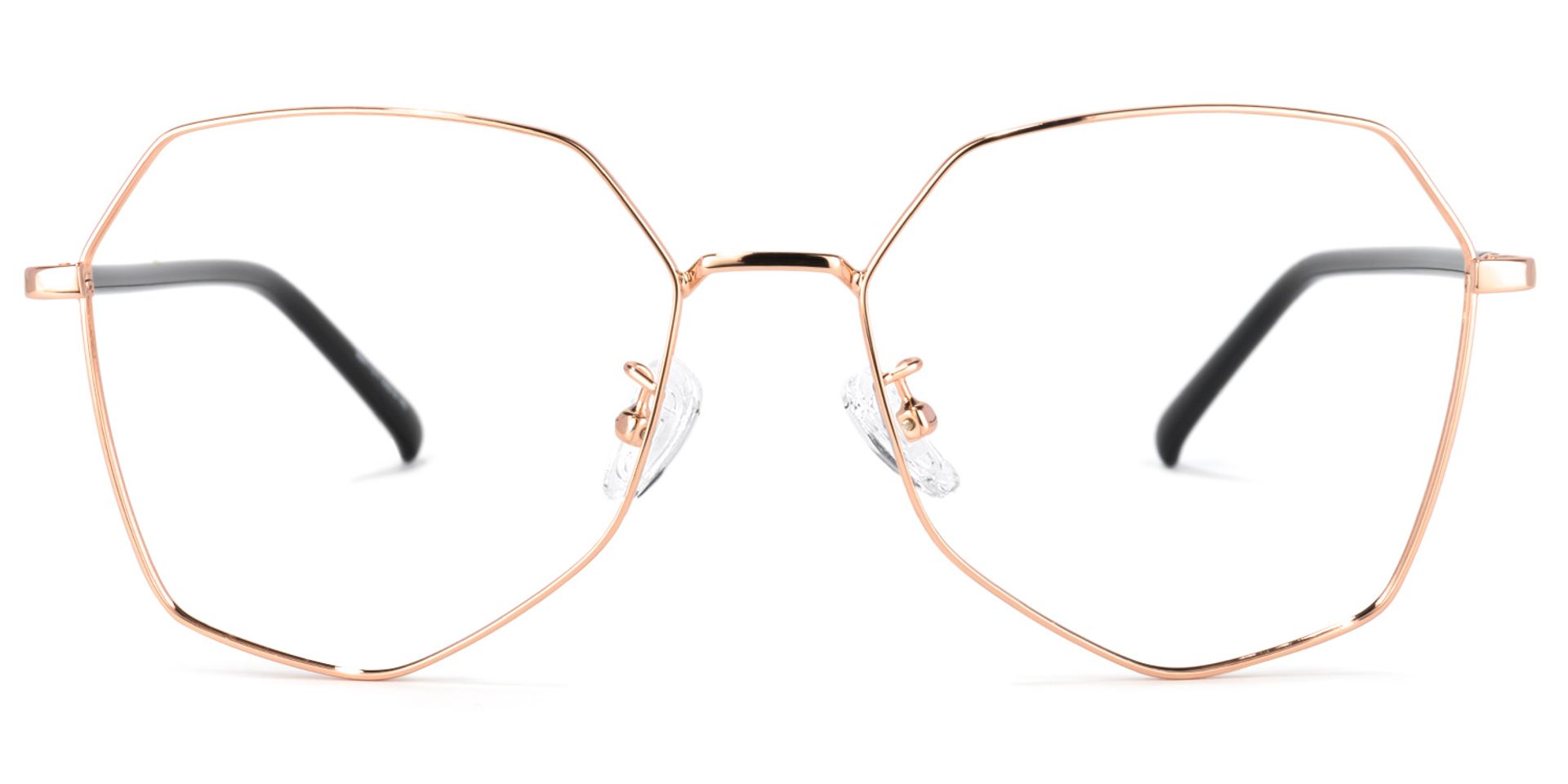 Bivins Geometric Gold Thin Frame Glasses | ZEELOOL UK0
